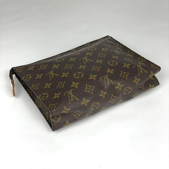 Louis Vuitton Pouch Clutch Brown Bag Toilette Pochette Cosmetic - Picture 1 of 6